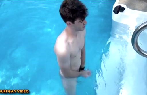 Cums in airbnb pool